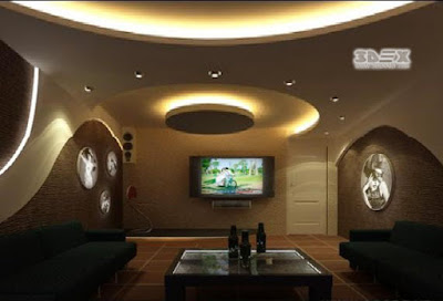 POP false ceiling designs 2019 for living room hall with LED indirect lighting ideas