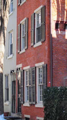 Colonial facades in Center City Philadelphia in winter