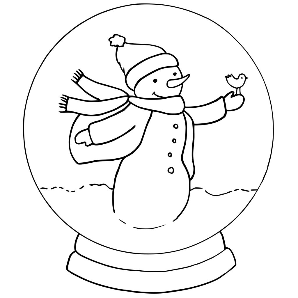 Snow Globe Coloring Pages for Kids - colours drawing wallpaper