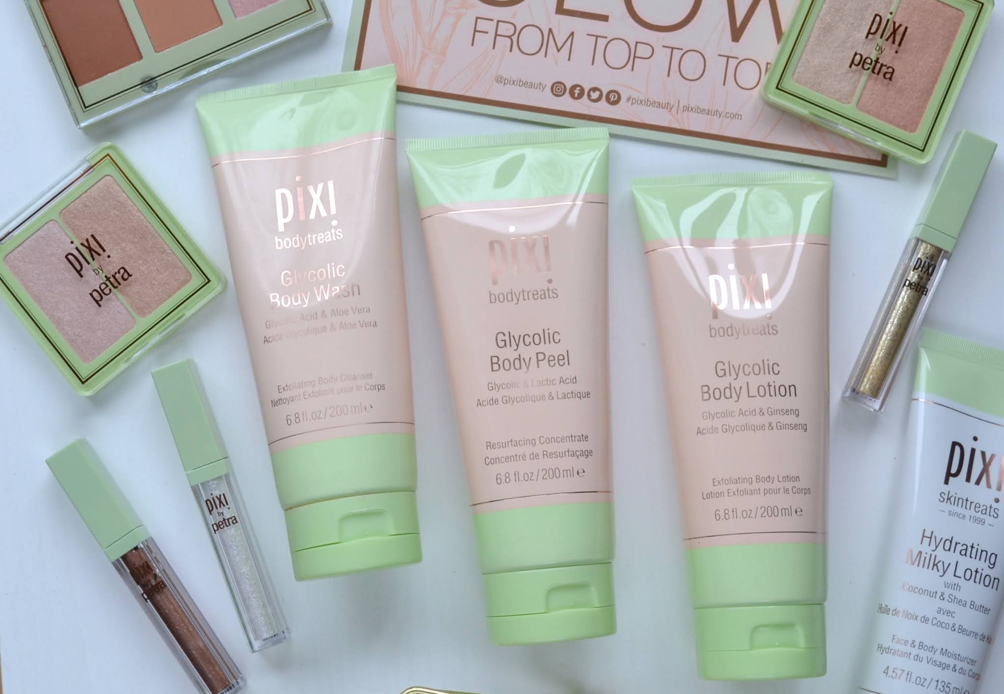 BODY Pixi Beauty Glycolic Body Wash, Peel and Lotion Cosmetic Proof