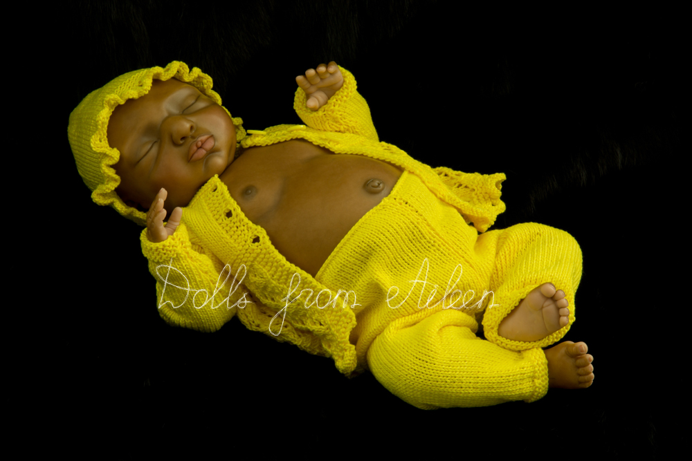 OOAK Hand Sculpted Sleeping Indian Baby Girl Doll with Belly Plate