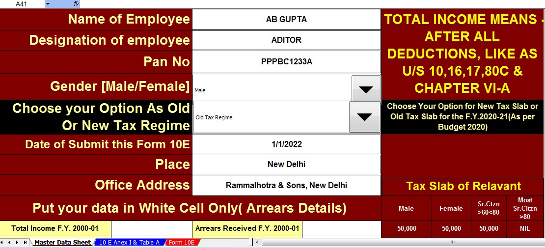 Download Automated Excel Based Tax Arrears Relief Calculator