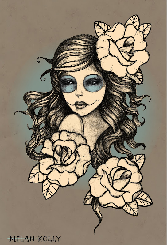 gypsy girl with roses custom tattoo design view more custom tattoo  title=