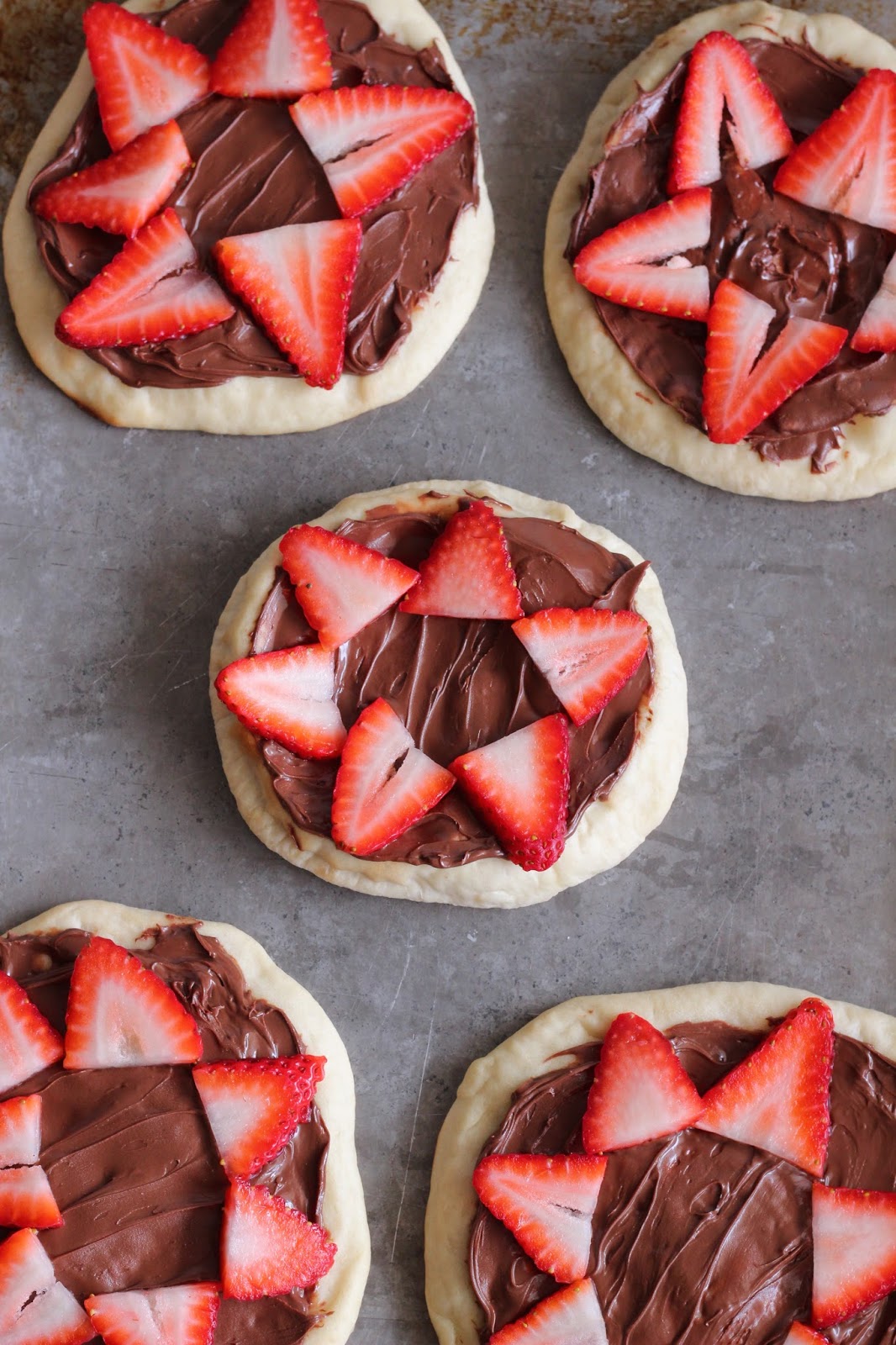 Eat Cake For Dinner Mini Strawberry Chocolate Hazelnut Pizzas with