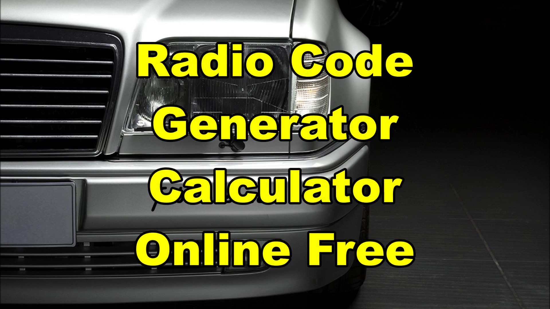 free bmw radio code generator