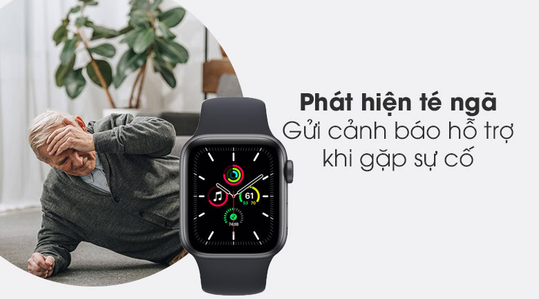 Đồng hồ Apple Watch SE (2022) Cellular 44mm Midnight - Viền nhôm, Dây cao su - MNPY3VN/A - Hàng chính hãng