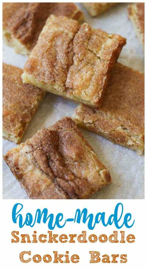 Homemade Snickerdoodle Cookie Bars Easy Recipes Healthy