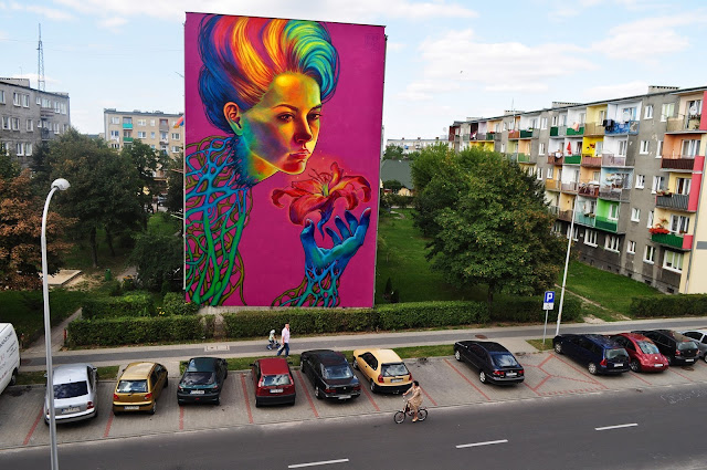 "SpellBound" New Street Art Mural By Natalia Rak In Turek, Poland.