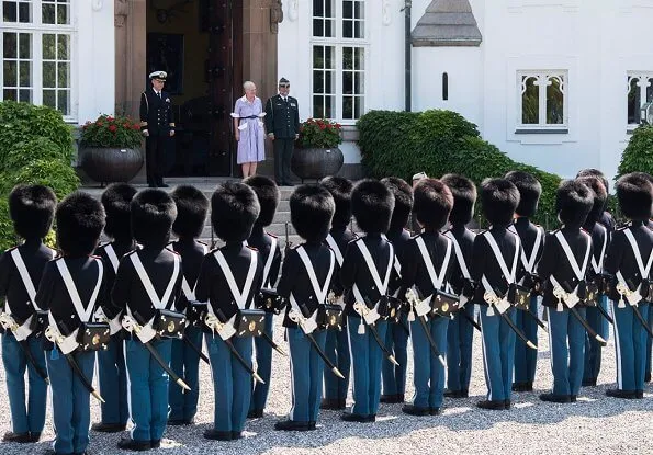 Queen Margrethe attended the Royal Life Guards' Parade at Marselisborg. Marselisborg, is a royal residence of the Danish royal family