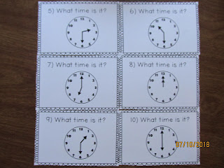  Telling Time to the Hour and Half Hour Task Cards