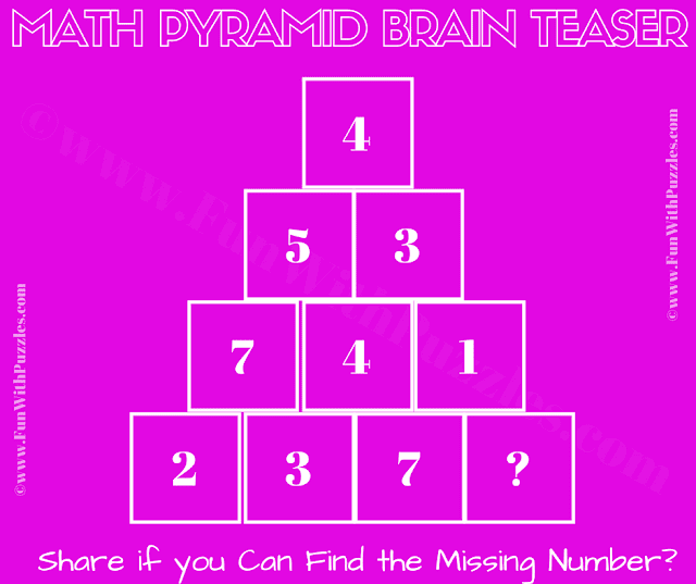 Tough Math Pyramid Brain Teaser For Adults With An Answer