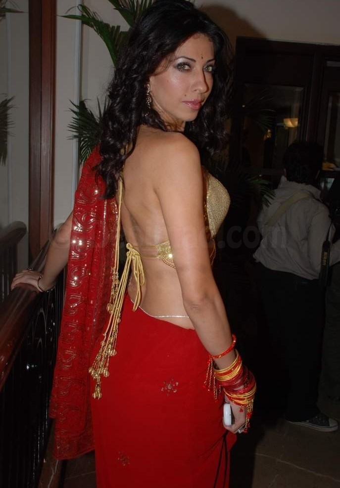 Vida Samadzai Sexy Back, Vida Samadzai in Red Saree & Golden Blouse, Vida Samadzai in India, Vida Samadzai Hot Photos, Vida Samadzai Sexy Pictures