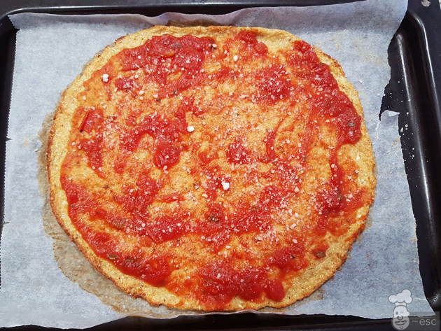 Pizza con base de coliflor paso 2