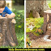 Fairy Garden Tree Stump Stool