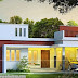 Flat roof single floor house front view rendering