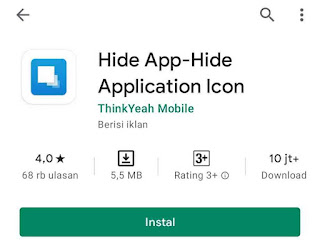 menyembunyikan tambahan