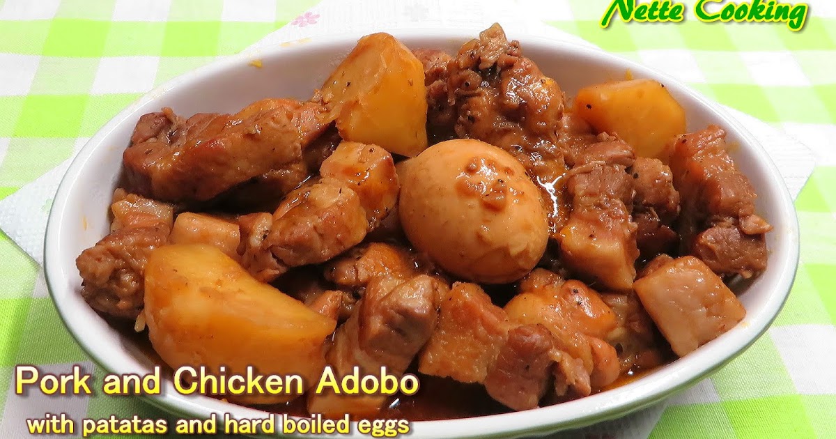 Cooking" "Chicken and Pork Adobo" (with hard boiled eggs and