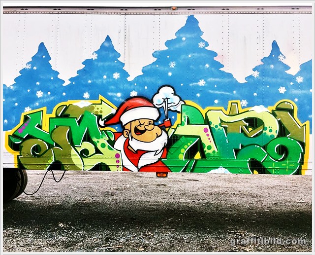 Graffiti Frohe Weihnachten Straßenkunst