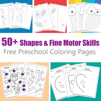 50+ basic shapes and fine motor skills activities free preschool coloring pages for kids to print