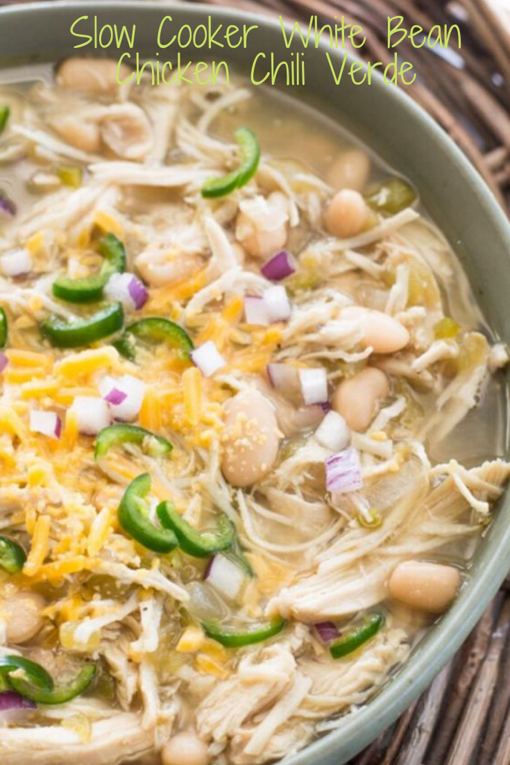 Slow Cooker White Bean Chicken Chili Verde