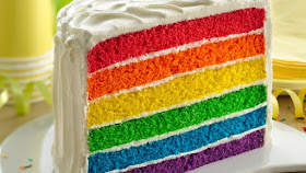 Make a Rainbow Cake Recipe from Betty Crocker.
