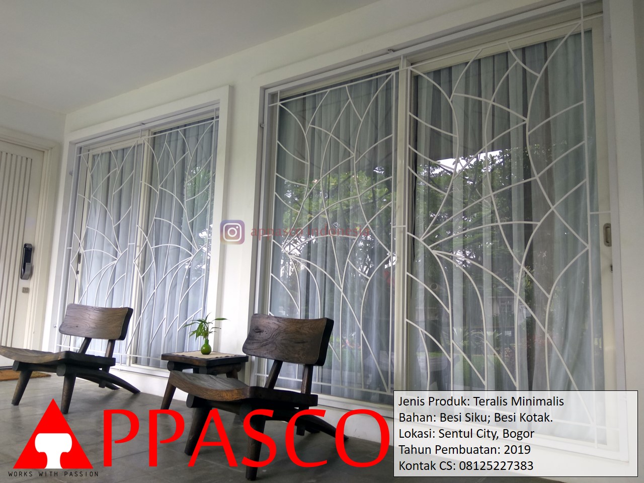 Teralis Minimalis Motif Daun di Sentul City – Teralis Jendela Minimalis