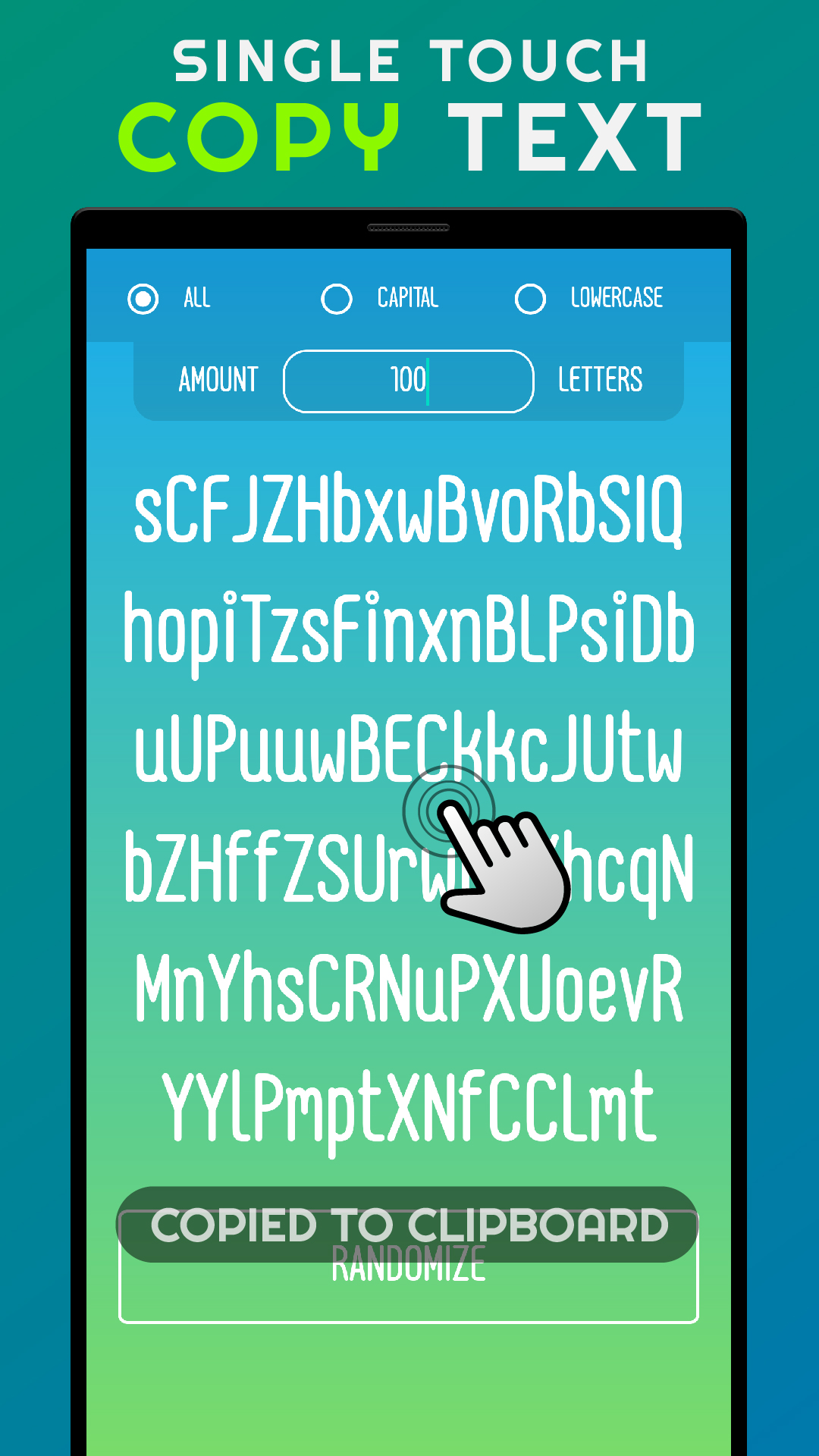 [ANDROID APP] RANDOM LETTERS GENERATOR WITH COPY OPTION