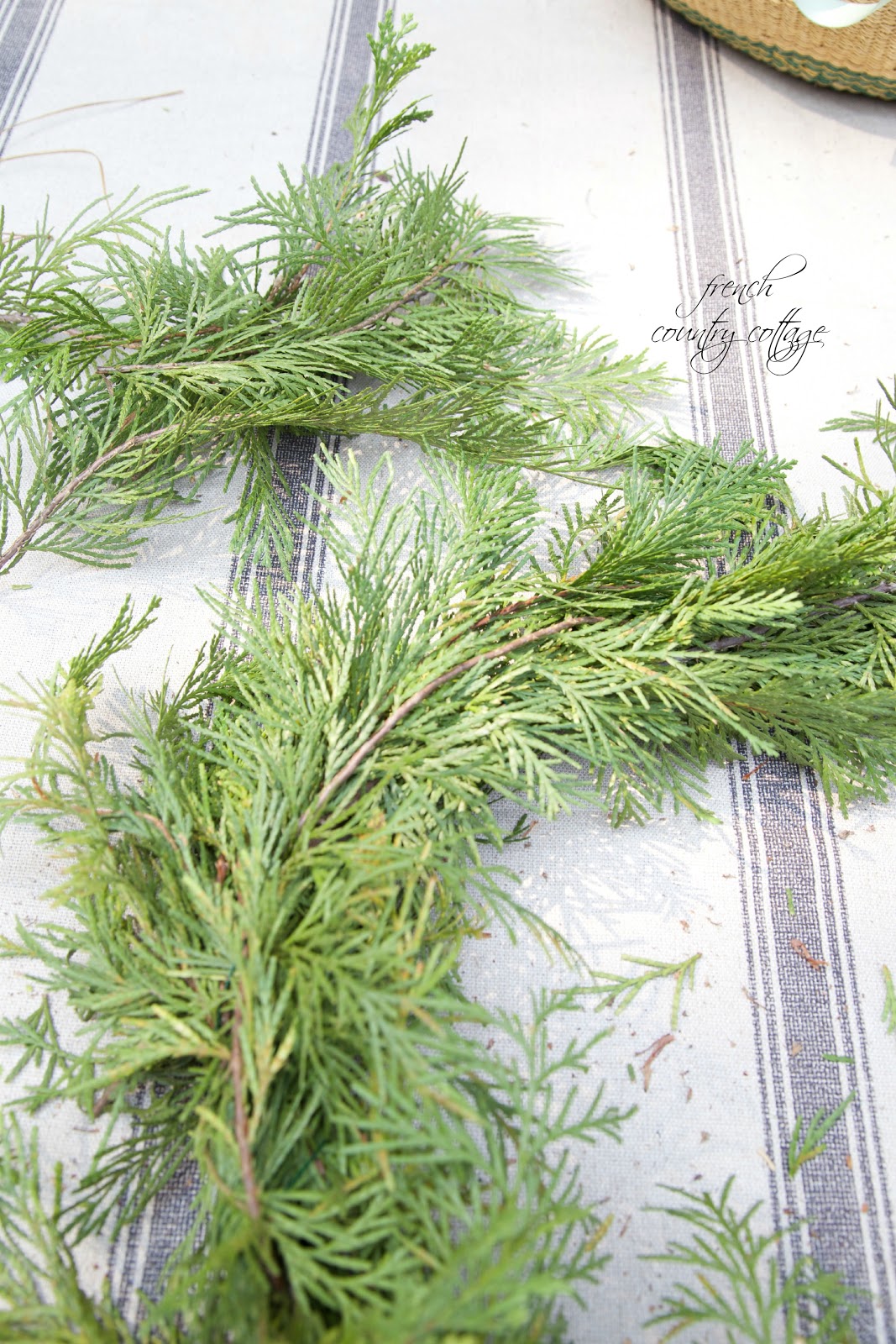DIY Cedar branch wreath FRENCH COUNTRY COTTAGE