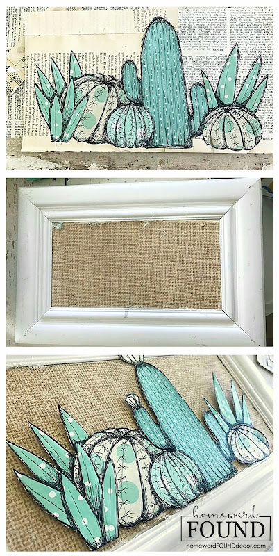 handmade, paper crafts, gift wrap crafts, dollar store crafts, repurposed, upcycled, paper arts, wall art, boho style, faux succulents, faux cacti, decorating with succulents, boho room makeover, fall home decor, diy home decor, diy, diy decorating