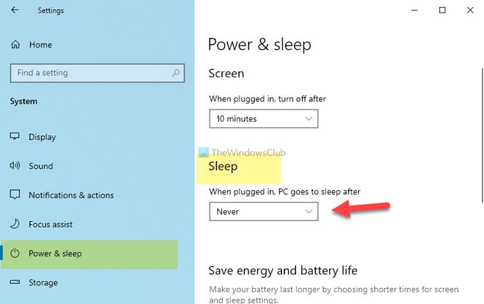 在 Windows 10 中指定时间后屏幕不会关闭