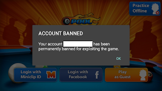 My 8 Ball Pool account was banned