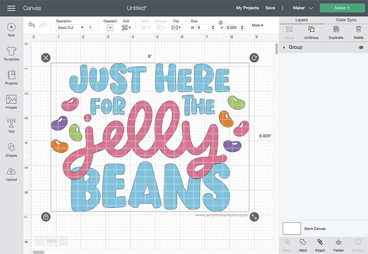 Easter Jelly Bean in Cricut Design Space