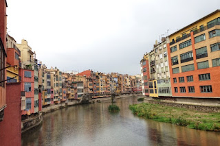 Picturesque houses overlooking the river Onyar