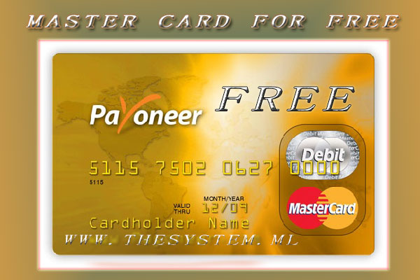 Get a free master card and valid to activate PayPal and purchase of the Internet 