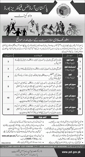 pof-Pakistan-Ordnance-Factories-Board-jobs-2020-latest-advertisement-apply-online