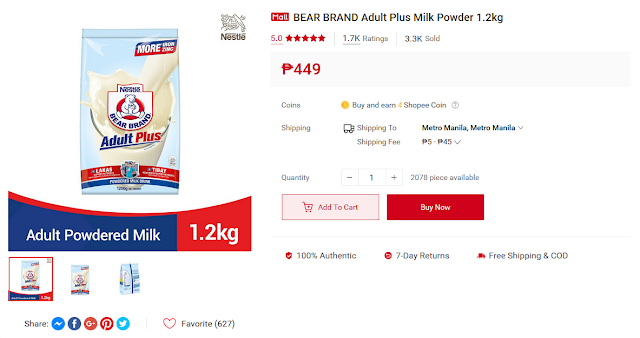 Buy Bear Brand Adult Plus online
