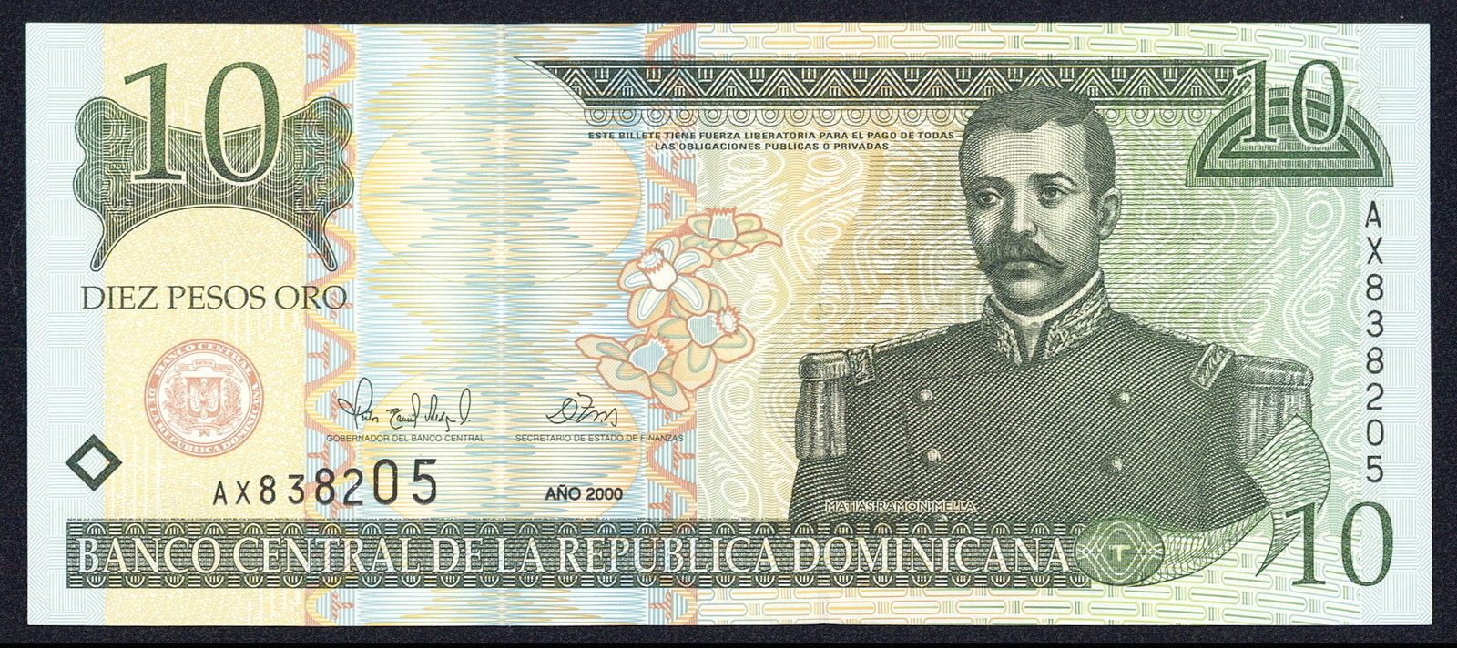 Dominican Republic 10 Pesos Oro banknote 2000 MellaWorld Banknotes