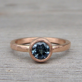 sapphire rose gold ring