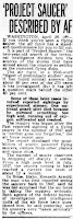'Project Saucer' Described By Air Force - Spokane Daily Chronicle 4-28-1949