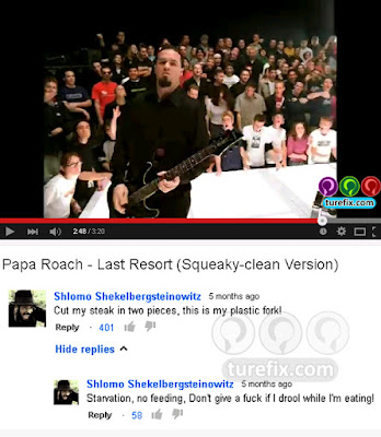 Papa Roach Last Resort funny Youtube comment