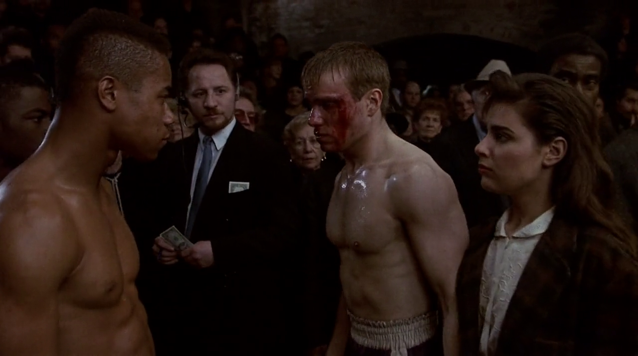 James Marshall and Cuba Gooding Jr. shirtless in Gladiator.