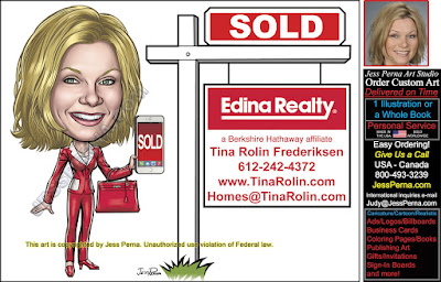 Edina Realty Caricature with Phone Ad