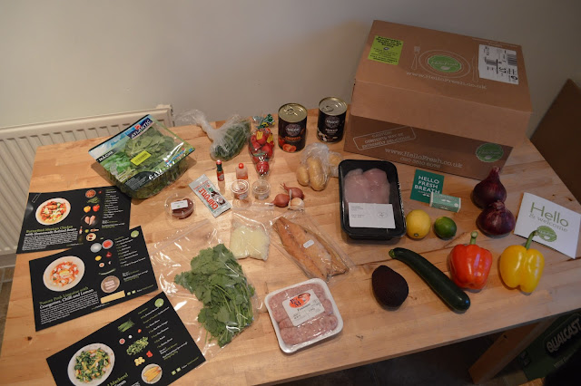 Contents of Hello Fresh box