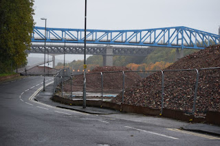 Looking westwards along Pipewellgate with the QEII Metro and King Edwards Bridges in the distance