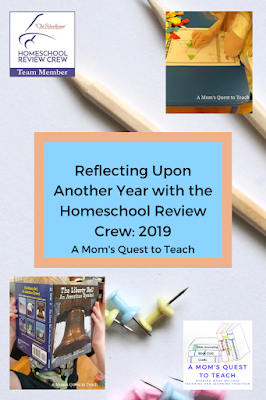 A Mom's Quest to Teach: Reflecting Upon Another Year with the Homeschool Review Crew: 2019 – In our second year with the Homeschool Review Crew, we have been blessed with many resources to help us homeschool our children. #homeschool #reviews #curriculum pencil, book, geometric pattern blocks
