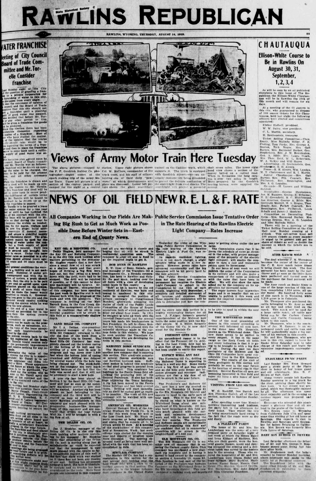 Today In Wyoming's History August 14