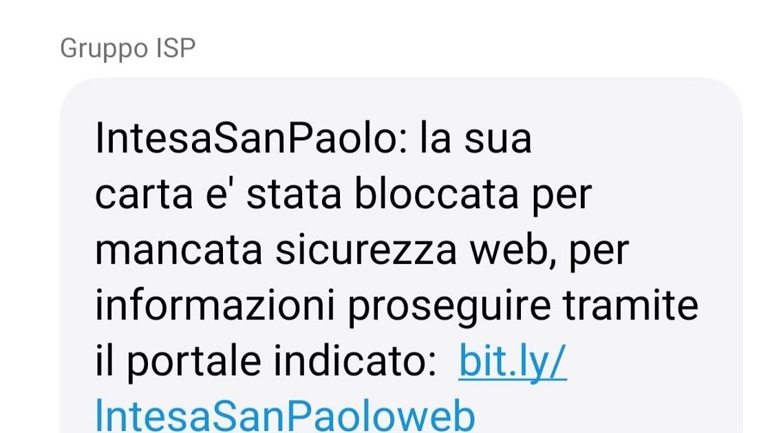 Gruppo ISP sms carta bloccata [TRUFFA]