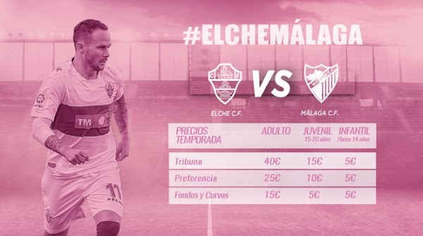 Elche - Málaga, precio de las entradas