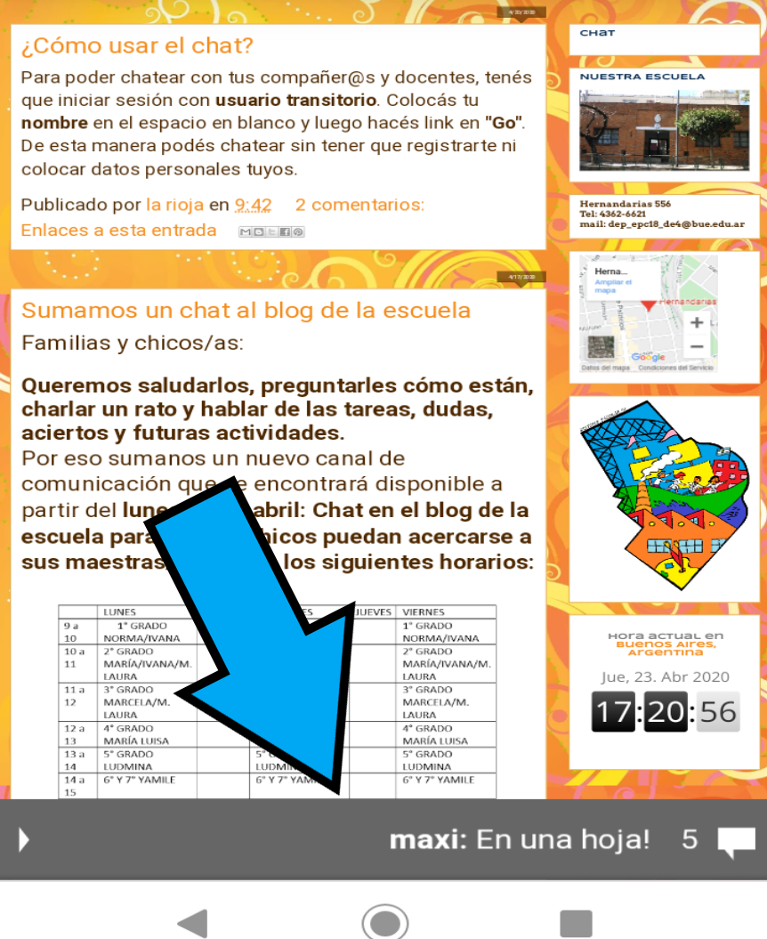 Escuela 18 D.E 4: ¿Cómo usar el chat desde un celular?
