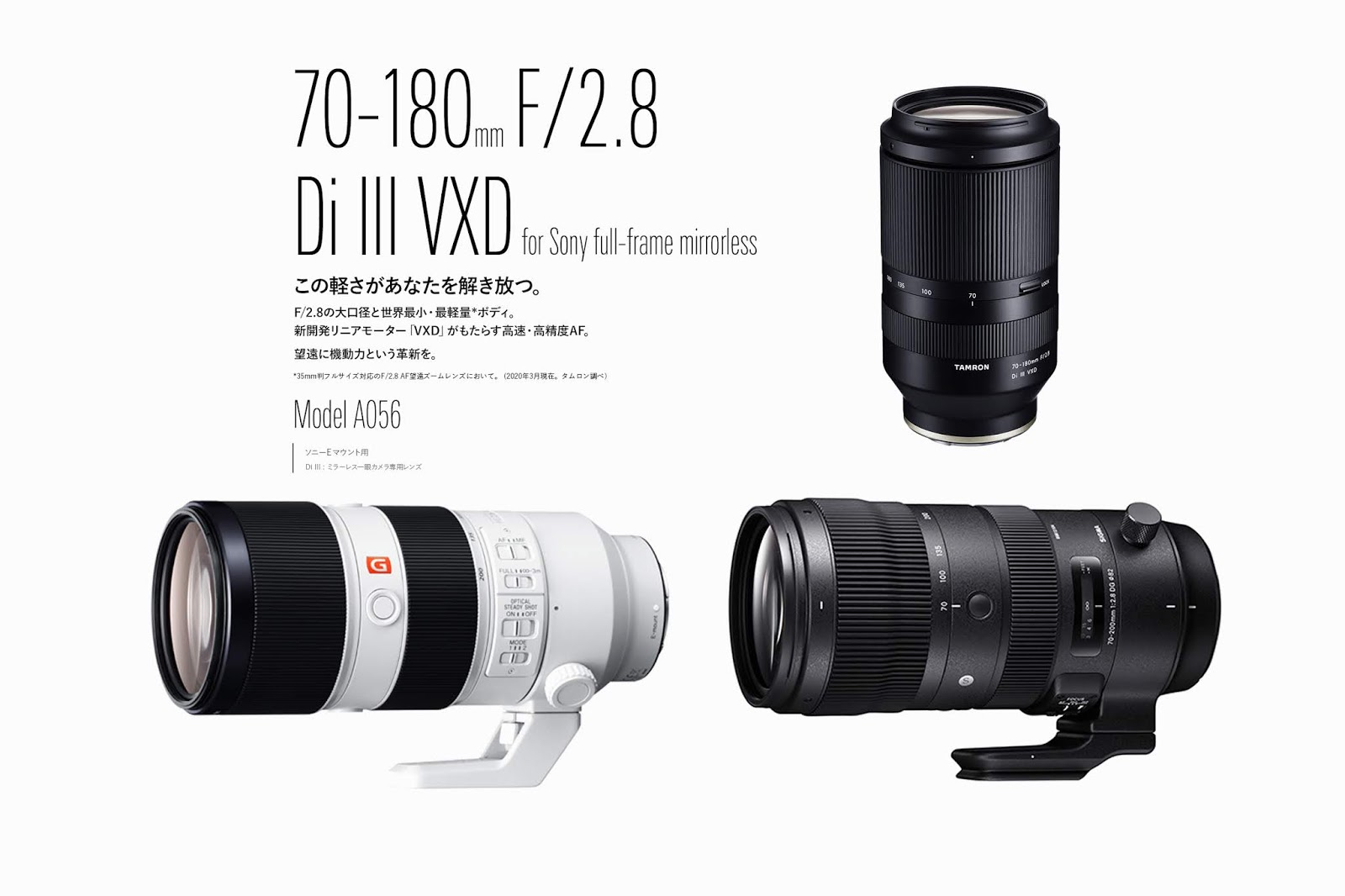 宇宙の香り TAMRON 70-180F2.8 DI III VXD ズームレンズ α E - 通販